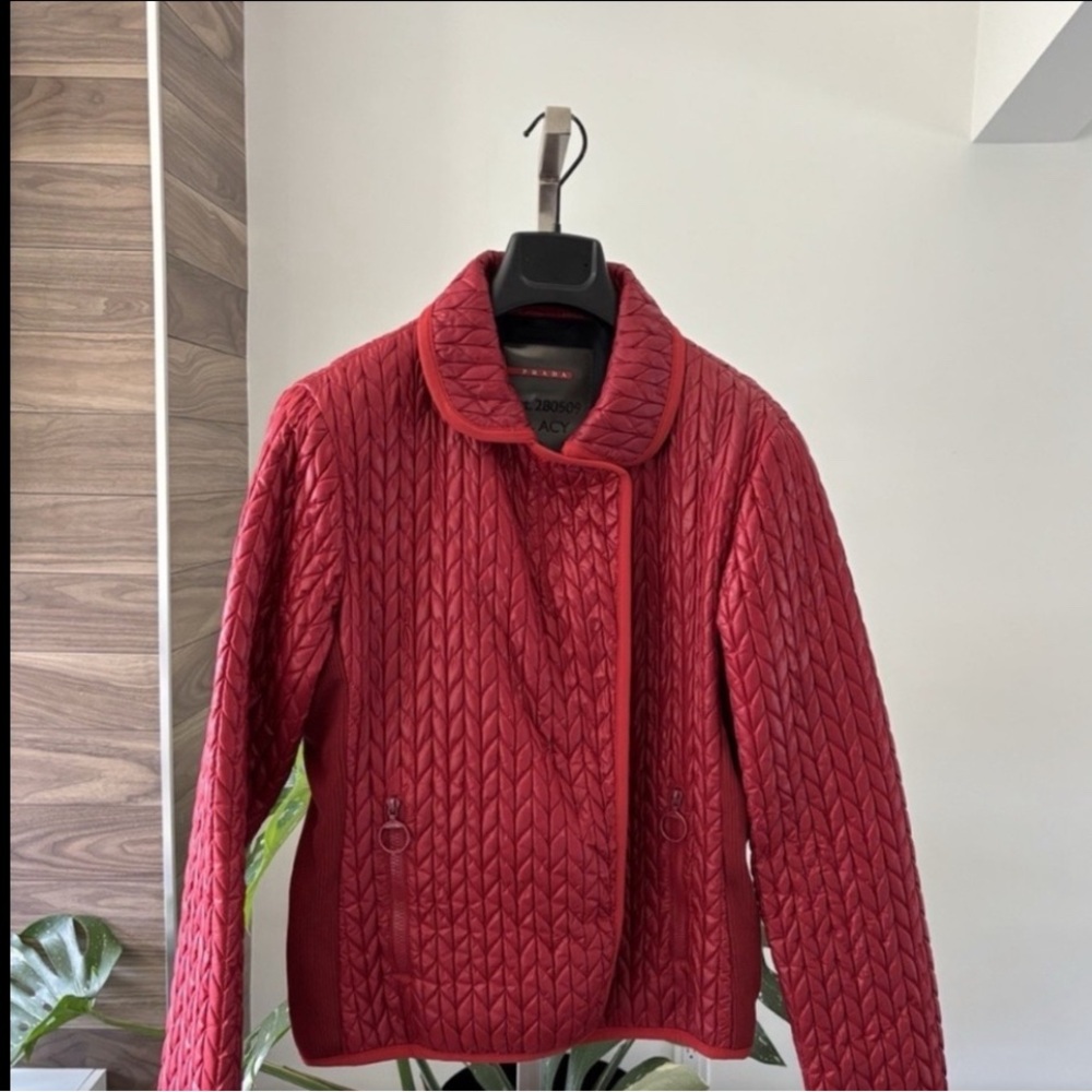 Prada Red Quilted Puffer Jacket